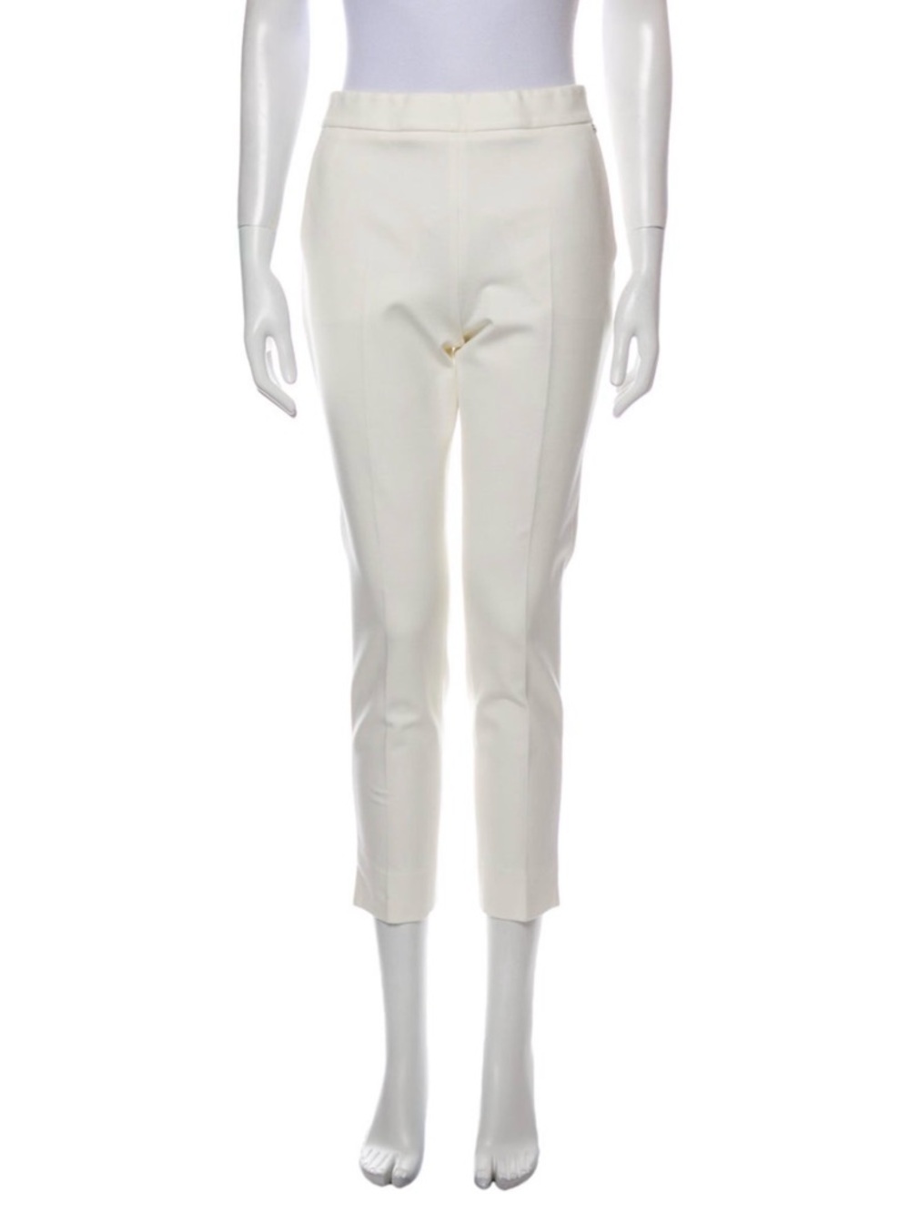 MaxMara Cropped Tailored Ponte Pants in Ivory